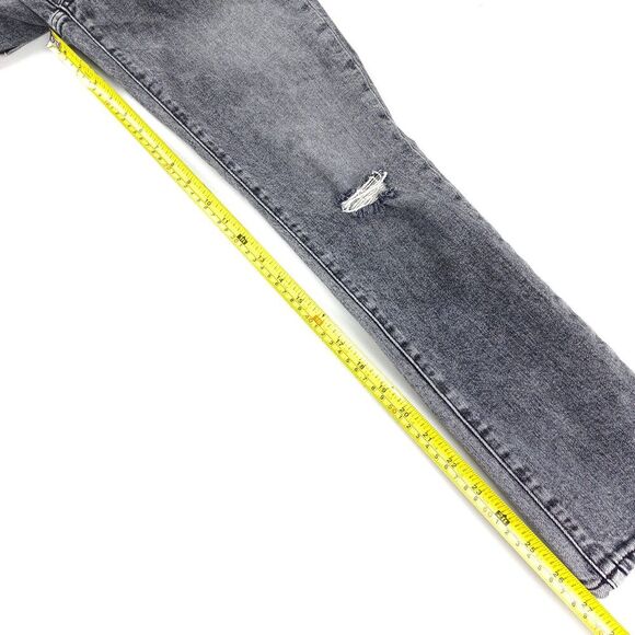 NEW SLVRLAKE Lou Lou Cropped Jeans Edge of Town Slim Distressed Black 90s Grunge - Picture 4 of 8